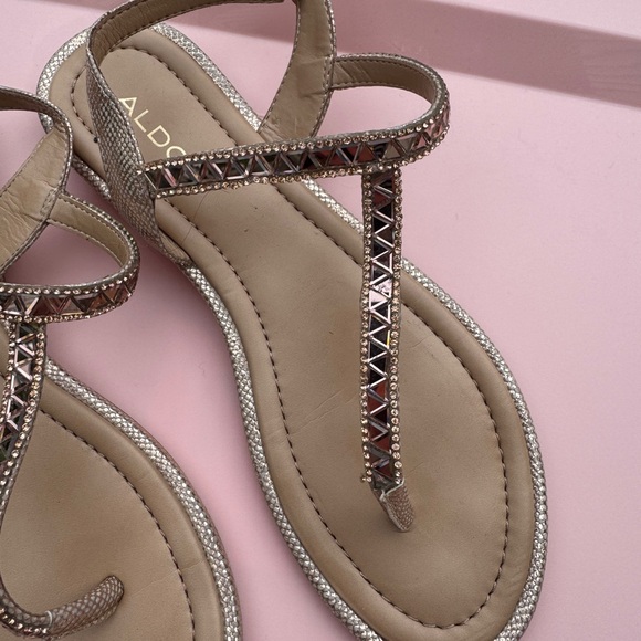 Rose Gold Jeweled Strappy Sandal - Picture 5 of 9